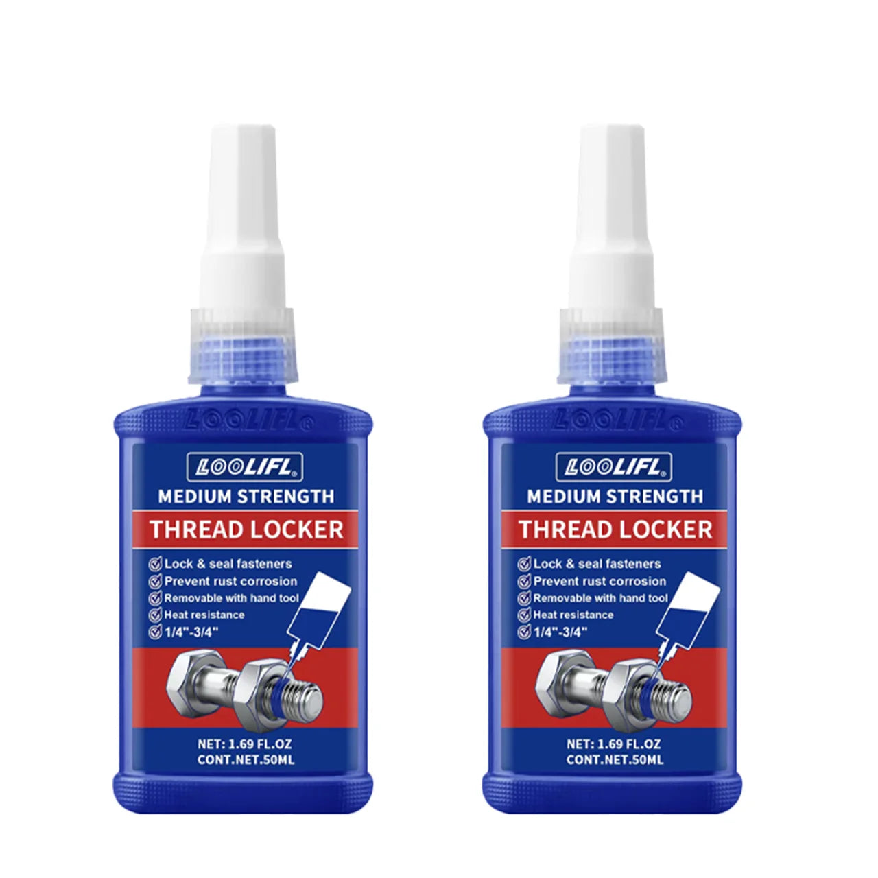 Threadlocker, Fast-Drying, Medium-Strength Screw Locking Agent, Anaerobic Adhesive, Anti-Loosening Screw Glue, Nut and Screw Fastening Adhesive, Removable