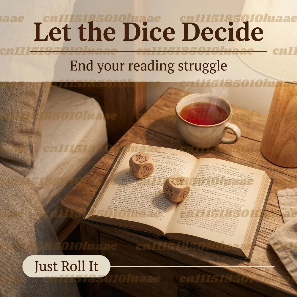 2PCS Wooden Reading Decision Dice,Wooden Reading Decision Dice Book Lover Gifts,Fun Bookish Desk Decor,Funny Gift