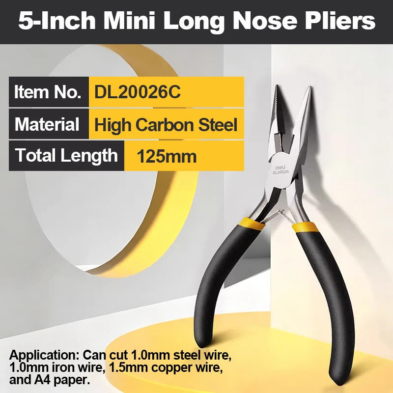 Mini Jewelry Pliers Set - High Carbon Steel Needle Nose & Flat Nose Pliers ,DIY Craft Tool for Beading, Wire Wrapping & Repair