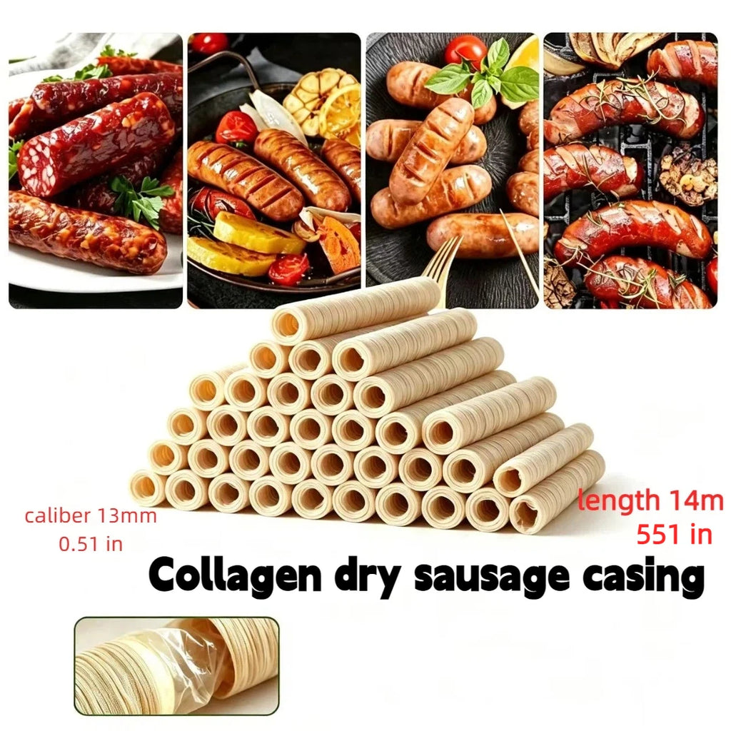 13mm x 14m dry casing sleeve. Sausage box, tool for making small caliber sausages, hot dog sleeves for grilling sausages