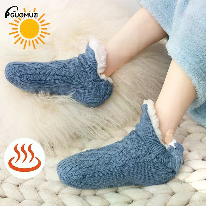 ※ Electric Heated Fleece Socks Slippers For Men Women, Winter USB Heating Pad Knitted Socks Foot Heater