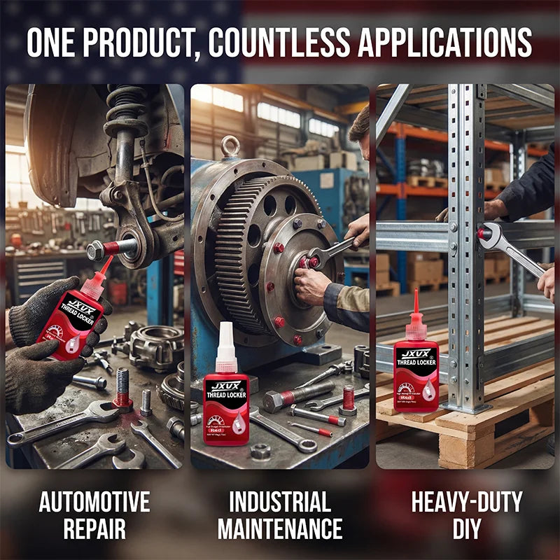 50 g of Ultra-Resistant Red Threadlocker, Suitable for Metal Screws: Anti-Slip Sealing in Red, Anaerobic Adhesive, Anti-Slip Sealant for Screws