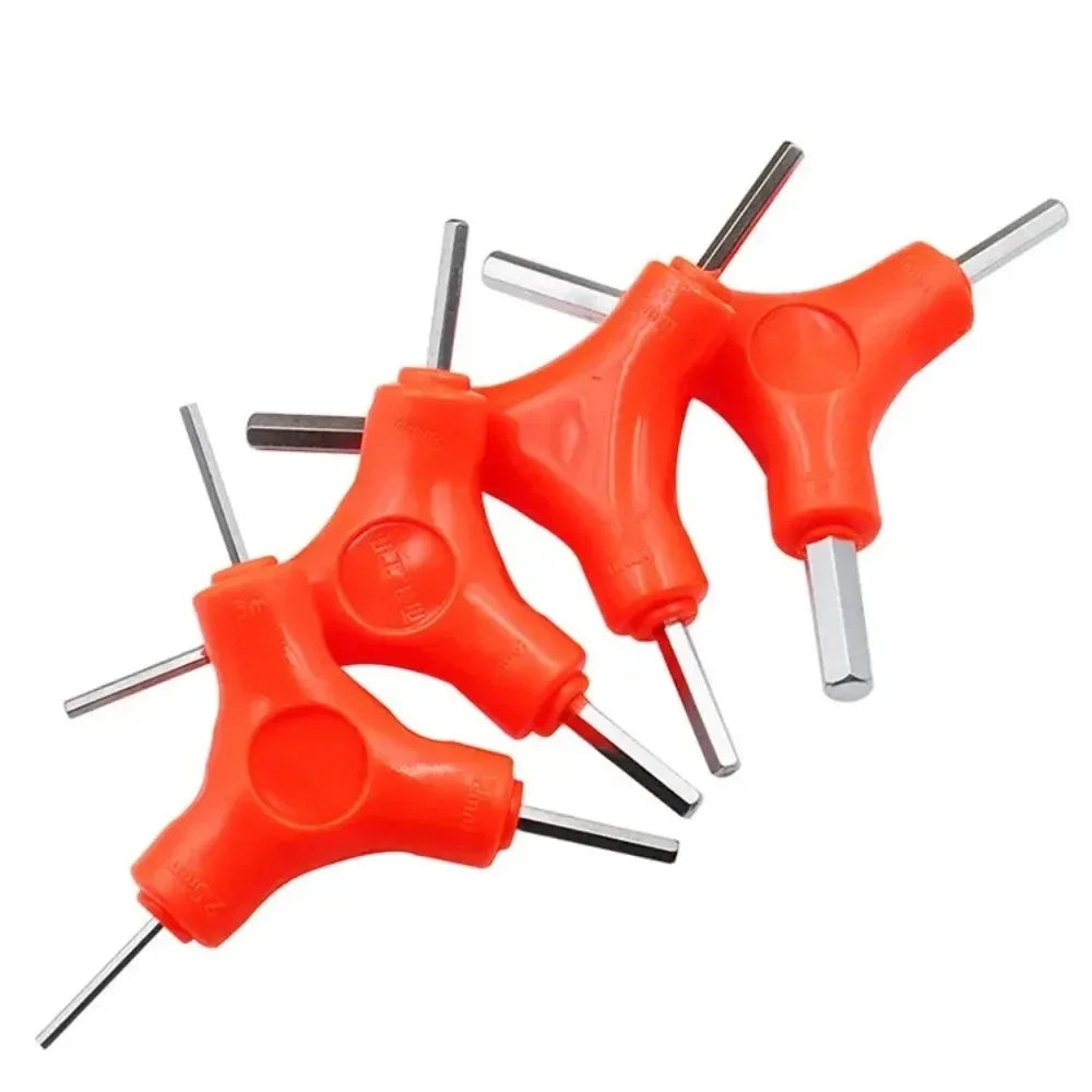 3 in 1 Hexagonal Wrench Set 2.5/3/4/5/6/8mm Carbon Steel Manual Tools Bicycle Maintenance Key Ring Tool Kit