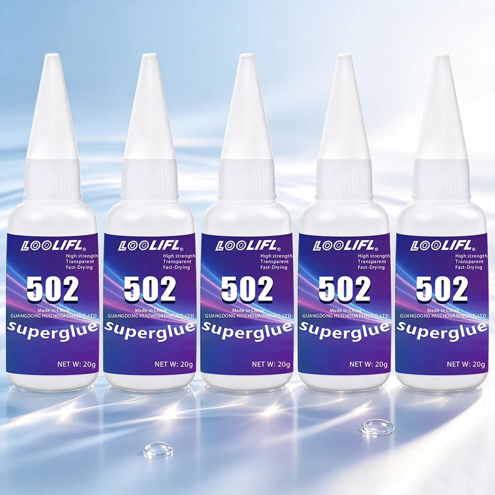502 Super Instant Glue High Strength Fast Dry Clear Repair Universal Cyanoacrylate Adhesive for Metal Plastic Wood Ceramic Glass