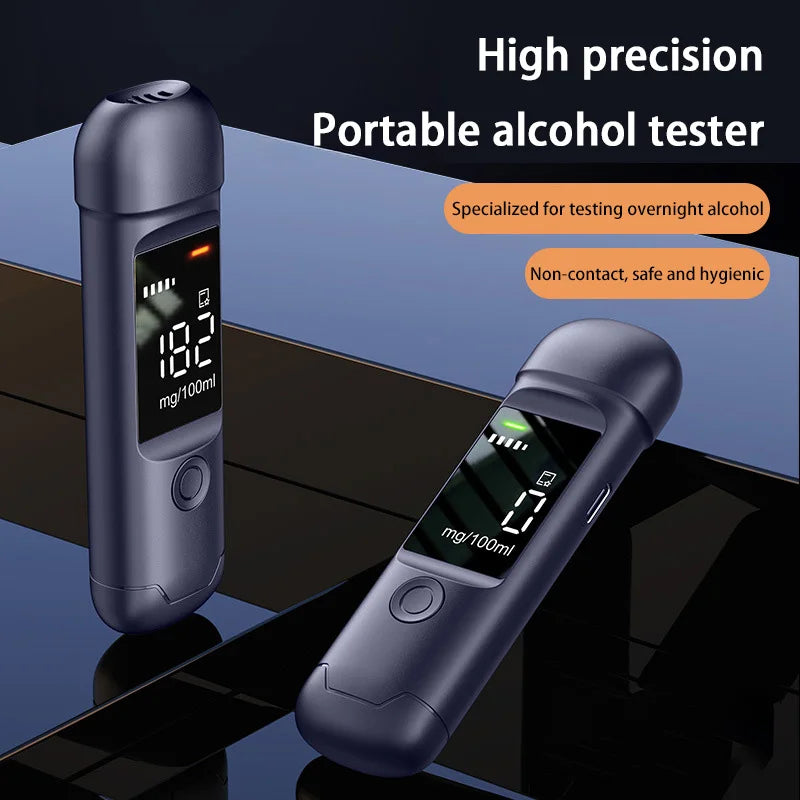 Portable Breathalyzer Digital Alcohol Tester High Accuracy Breath Alcohol Detector with LCD Display for Driving Safety Test
