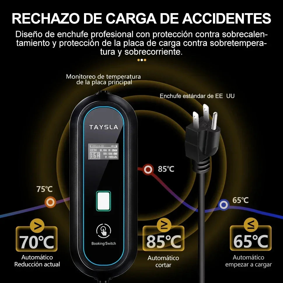 TAYSLA GBT TYPE 1 J1772 Charger 3.5KW 16A US Plug NEMA 5-15 Plugs Electric Car Charging Cable Portable EV Charger for BYD