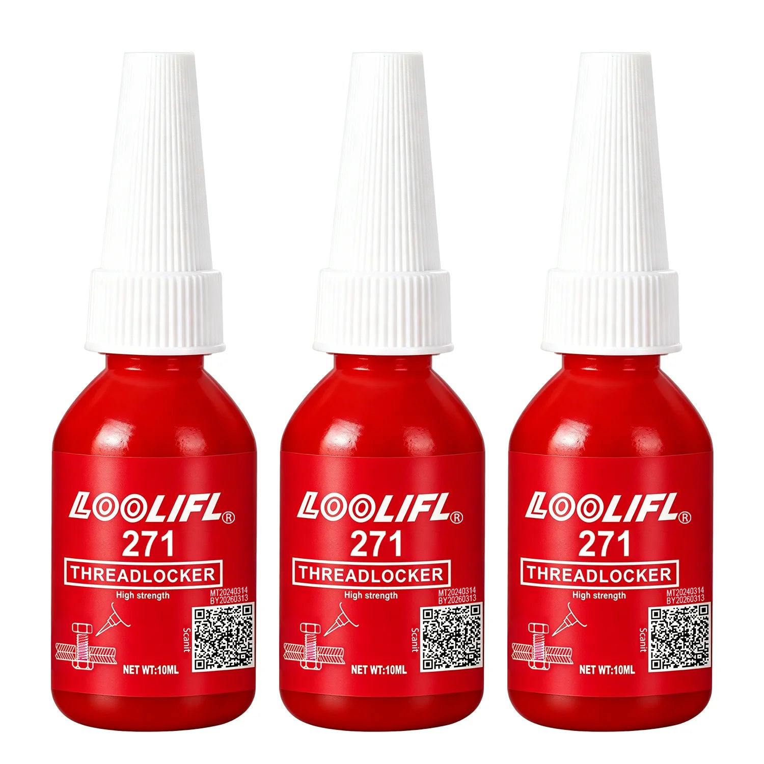 LOOLIFL Super Glue 502 & Threadlocker Set 243 Medium Strength 271 High Strength Anaerobic Screw Lock Glue Instant Cyanoacrylate Adhesive Sealant for Metal Wood Ceramic Repair