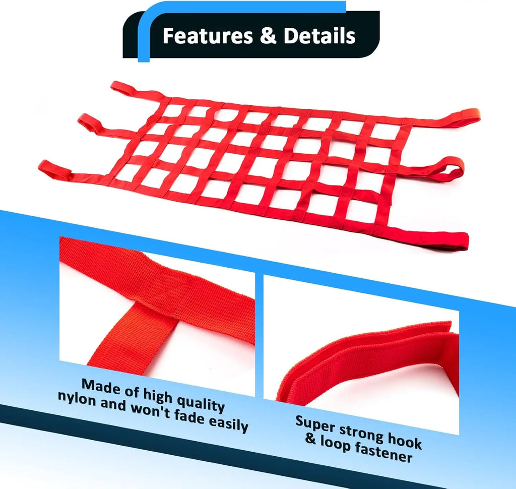 1x Car Roof Net Hammock Mesh Cargo Rooftop Netting Heavy Duty for TJ YJ JK JKU JL JLU JT 1987-2024 for Suzuki Jimny  JB74 19-23