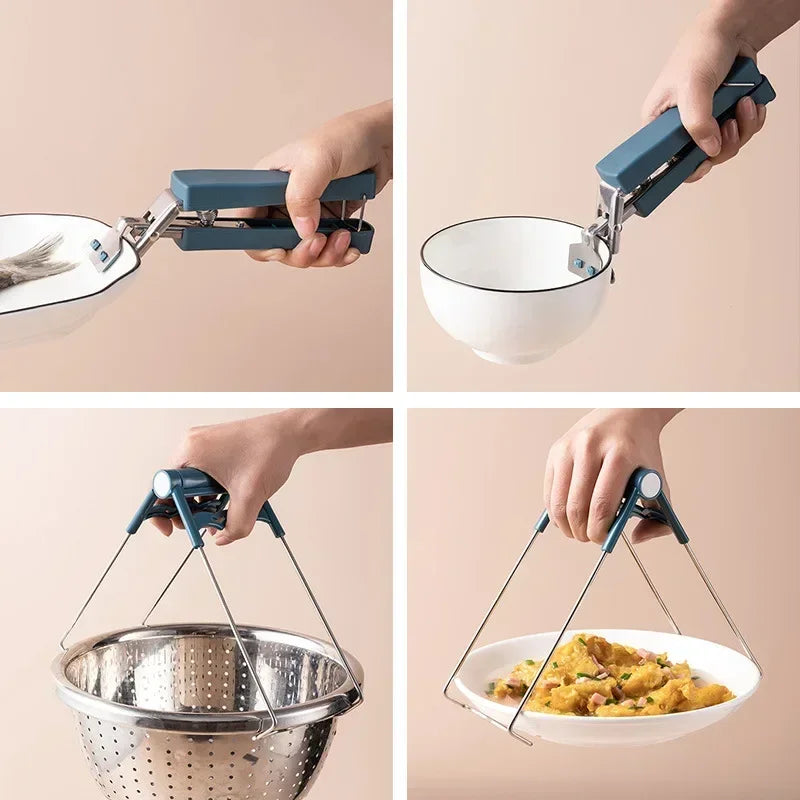 Anti-Scalding Bowl Clip Hot Dish Pot Pan Gripper Air Fryer Plate Retriever Tongs Kitchen Safety Helper Tool