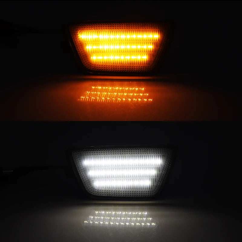 2Pcs Front White LED Strip Marker Light Parking Lamp For Chevrolet Cruze 2011 2012 2013 2014 2015 Smoked LED Side Marker Light