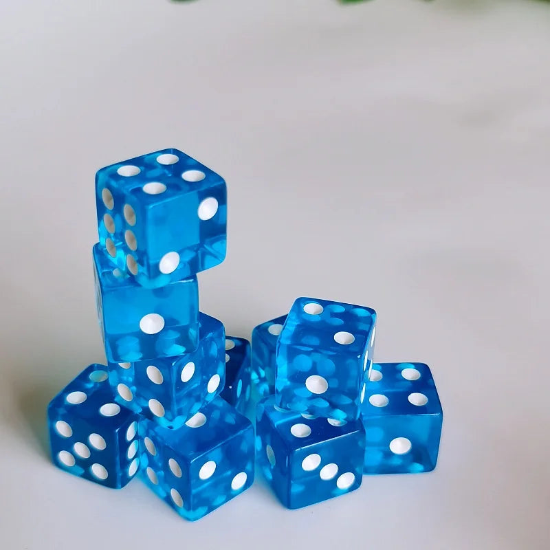 10Pcs Liquid Colored Square Dice 6 Sided D6 Dice Set 6 Faces 16mm Casino Game Dice With Square Edges Dice For Pub Board Game