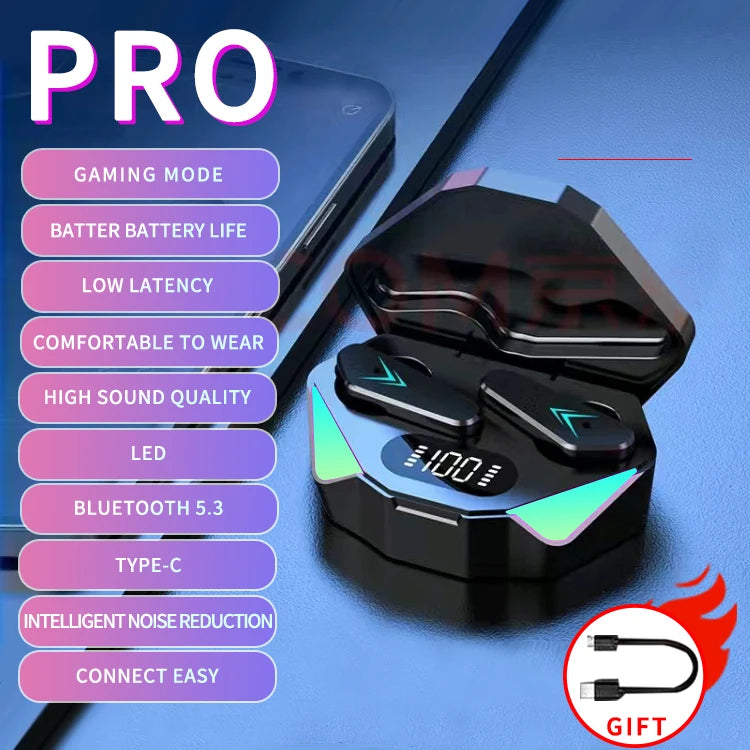 2025 NEW TWS Earphones Bluetooth Wireless Gamer Headphones 65ms Low Latency Earbuds fone Gamer Headset Gamer With Mic Handfree