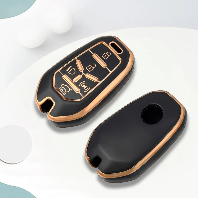 New Car Remote Key Case Cover Protector For Ssangyong Rexton Y400 Y450 G4 2021 2022 Holder TPU Shell Fob Accessories 5 Buttons