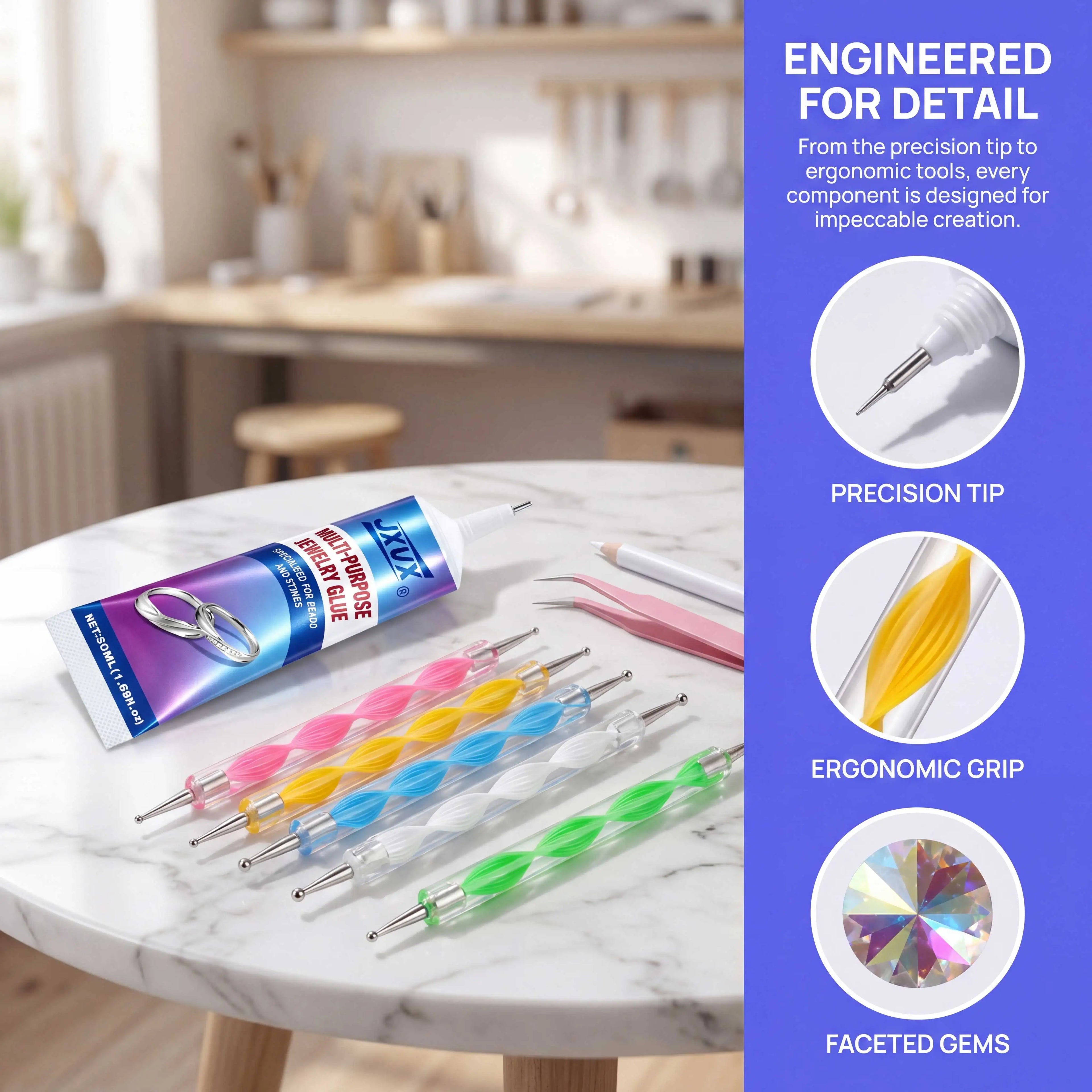 3Pcs Multi-Purpose Jewelry Glue Kit, B7000: Rhinestone Jewelry, Adhesives, DIY Craft Accessories, Mobile Phone Cases, Touch Screen Repair, Liquid Super Glue