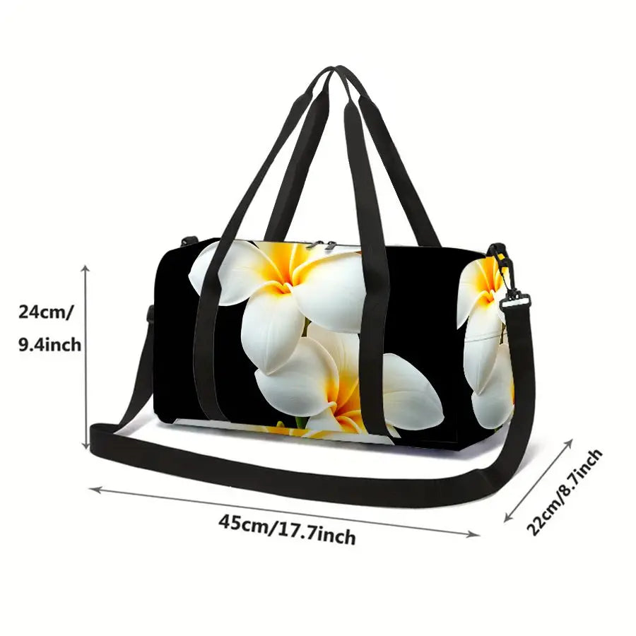 Flower Print Large Capacity Luggage Bag for Boy/Girl Best Gift 2D Cartoon Travel Duffels Outdoor Fitness Bag for Children