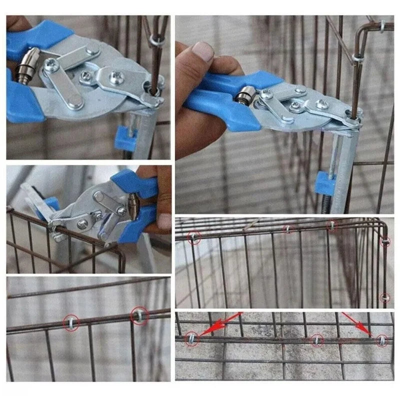 600pcs M Clips Staples Hog Ring Plier Tool Chicken Mesh Cage Wire Fencing Anti-slip Handle Stainless Steel Hand Tools
