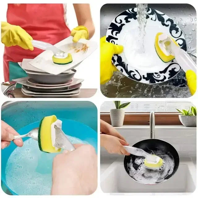 7Pcs Heavy Duty Dish Wand Sponge Refill Replacement Heads for Kitchen Sink Cleaning Dish Wash Sponge