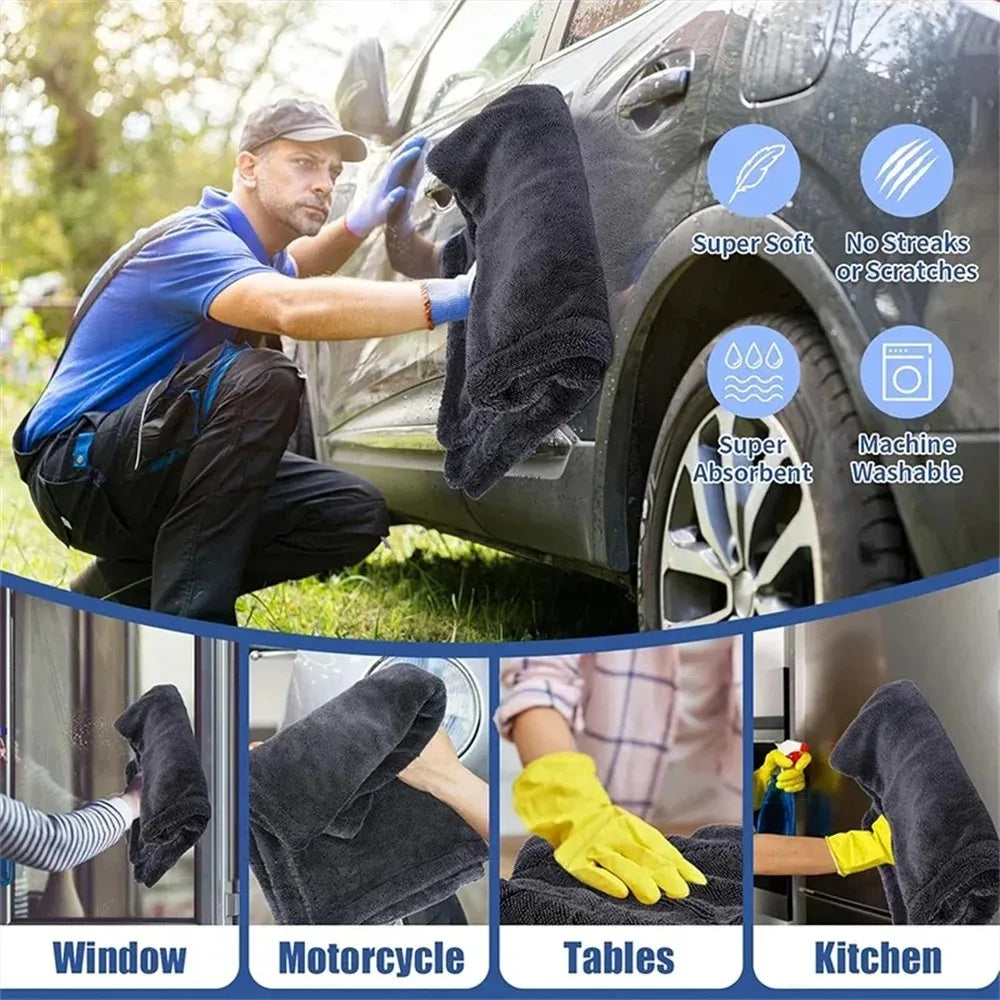 1PCS Ultra-fine Fiber Car Wash Towel Soft Cleaning Dry Cloth with Edge Sealing And Strong Water Absorption for Car Cleaning