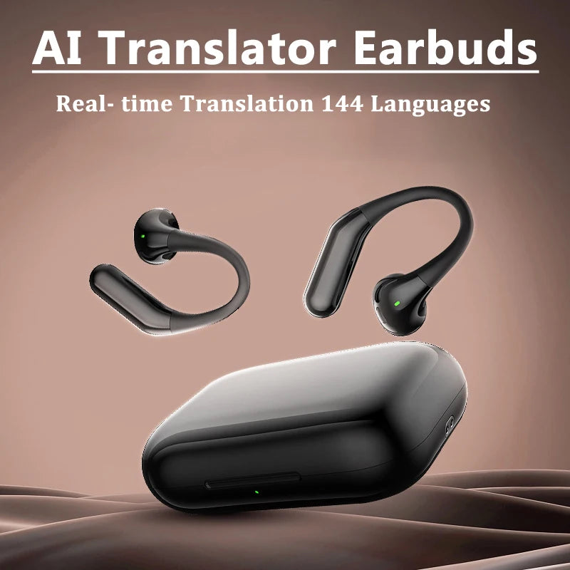 144 Languages Translator Earbuds Bluetooth-Compatible 5.4 Real Time Voice Translator Noise Cancelling Translation Earphones