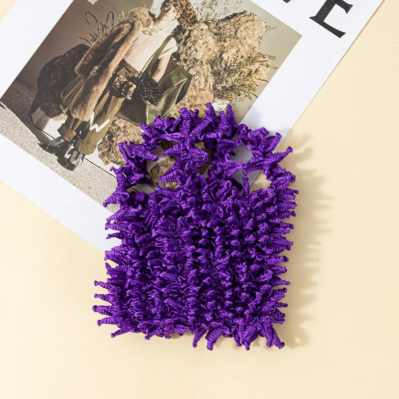Folded Bubble Design Shopping Bag Swollen And Shrunken Hedgehog Shape Magic Bubble Bag Fashion Simple Craft Design Handbag