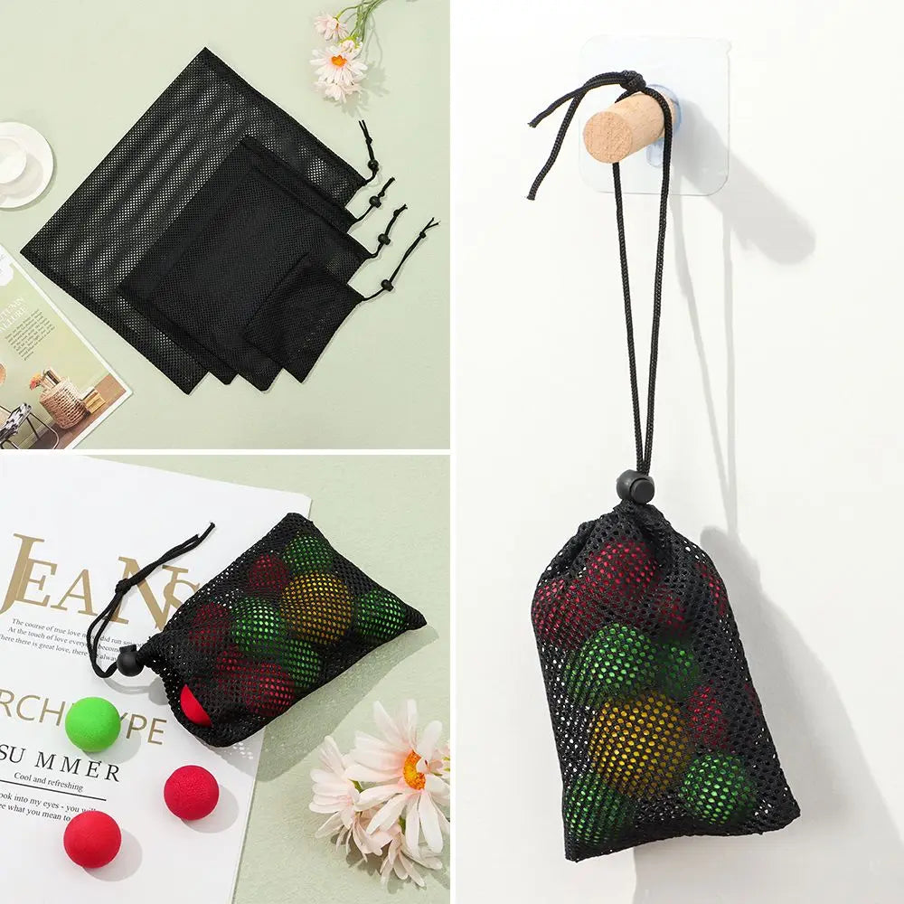 Durable Nylon Mesh Drawstring Storage Pouch Bag Multi Purpose Home Travel Outdoor Activity Pouch Laundry Bag