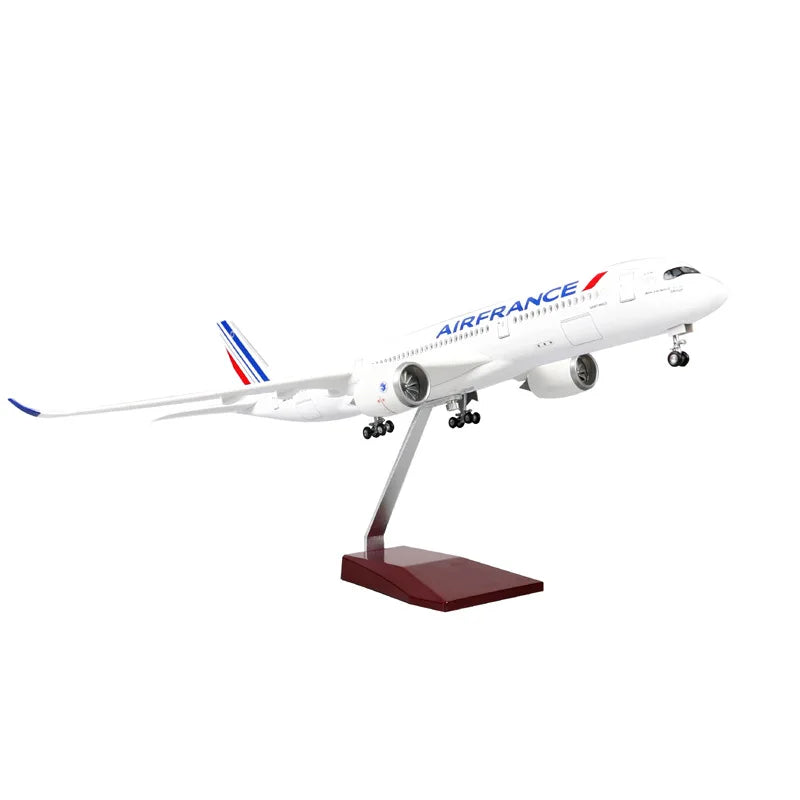 47CM air france plane model A380/B747/B777/A350 Model airplanes Resin Diecast collectible aircraft with Landing Gear Wheels LED