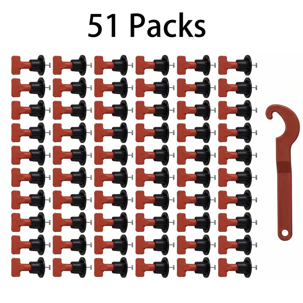 Tile Leveling System Kit Reusable Stainless Steel T-Pin Leveler Spacers with Wrench for Wall Floor Alignment Lippage Free