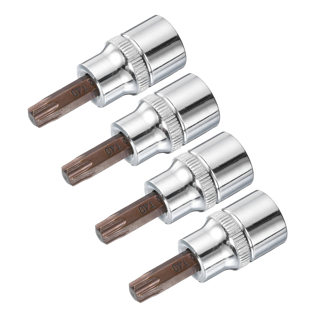 2/3/4/5pcs T8 T20 T25 T27 T30 T40 T50 Torx Bit Socket 1/4" 3/8" Drive S2 Steel Bits CR-V Sockets 38/48mm Length Use with Ratchet
