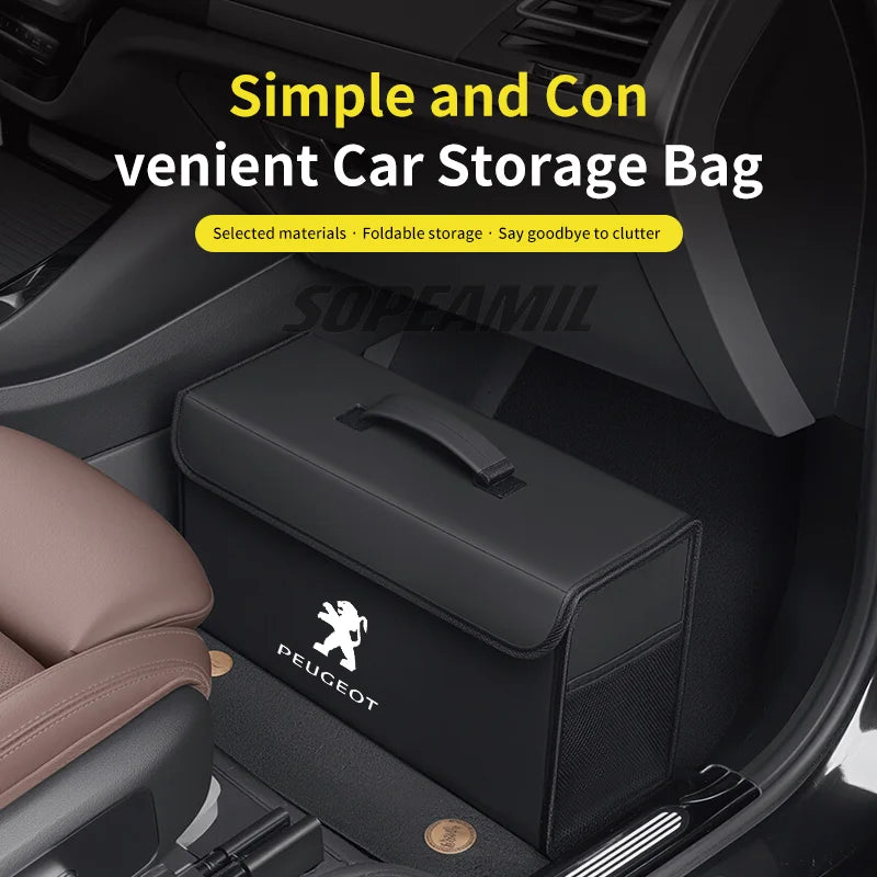 Car Trunk Organizing And Storage Box For  Peugeot 106 108 206 207 208 301 307 308 406 407 408 508 607 2008 3008 5008 RCZ Rifter