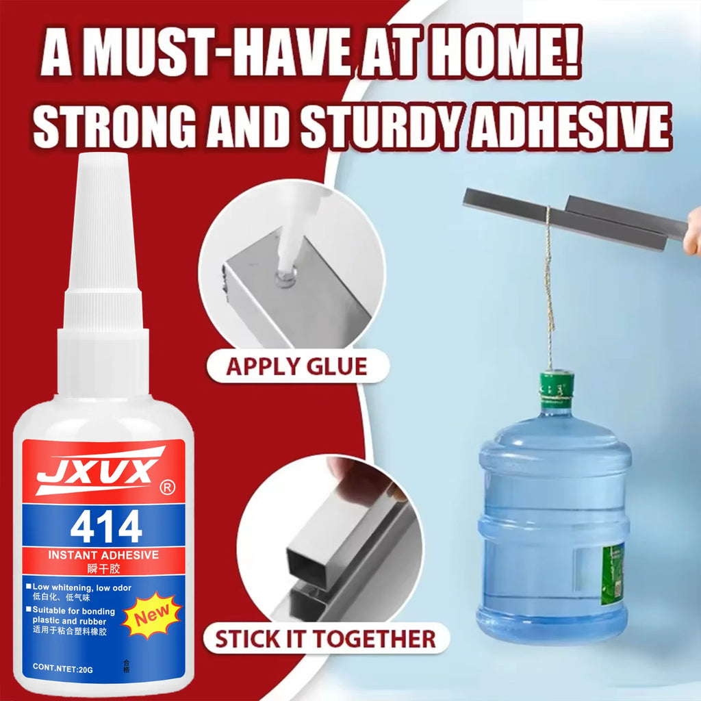 JXVX 1-10pcs 414 Super Glue Instant Quick-drying Cyanoacrylate Adhesive Leather Rubber Wood Metal Strong Bond Liquid Glue Tool .