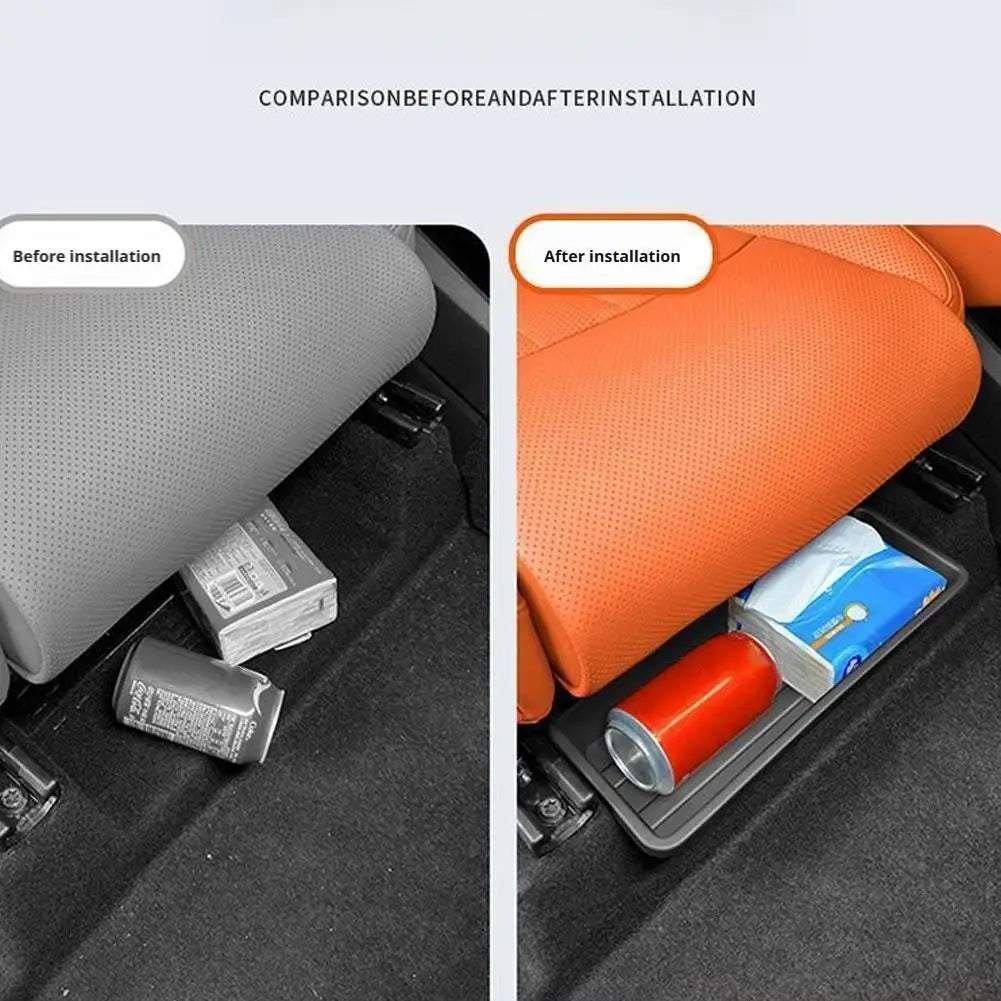 Under Seat Storage Box Universal Detachable Underseat Organizer Hidden Extra Storage Organizer Tray Waterproof Easy Installation