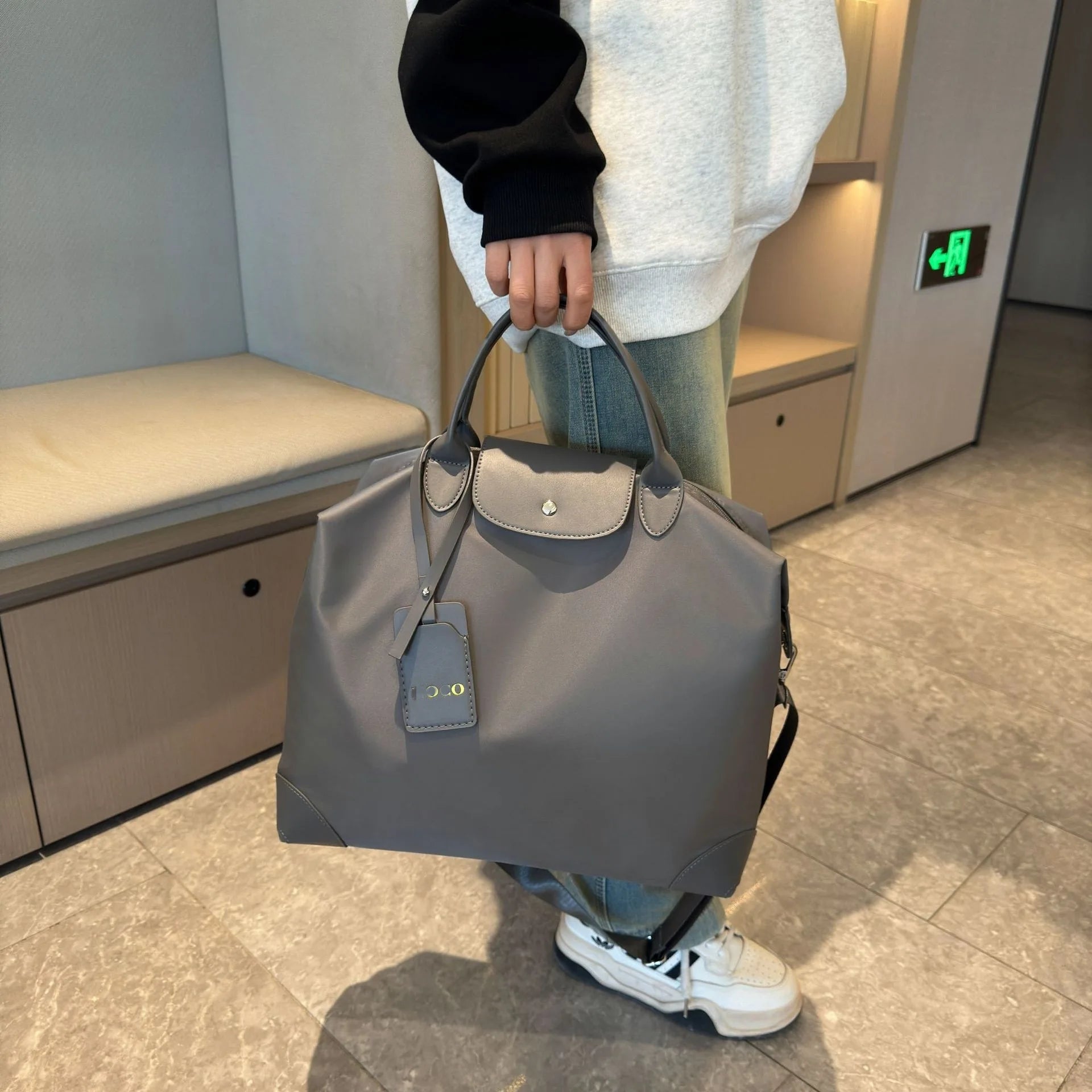 Waterproof Oxford Yoga Bag Large Capacity Fitness Travel Handbag Wear-resistant Unisex Short Trip Storage Yoga Mat Carry Bag
