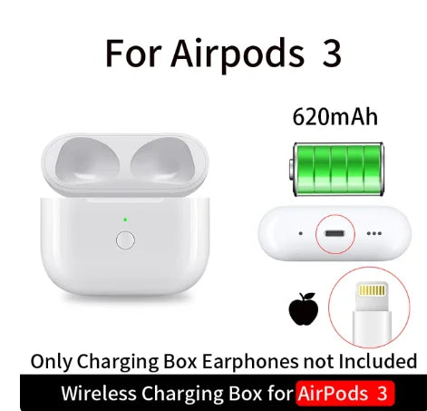 Replacement For AirPod Pro1 2 Charging Case  with AirPods 4st&2nd Generation Wireless Charging box Bluetooth Pairing For Apple 3