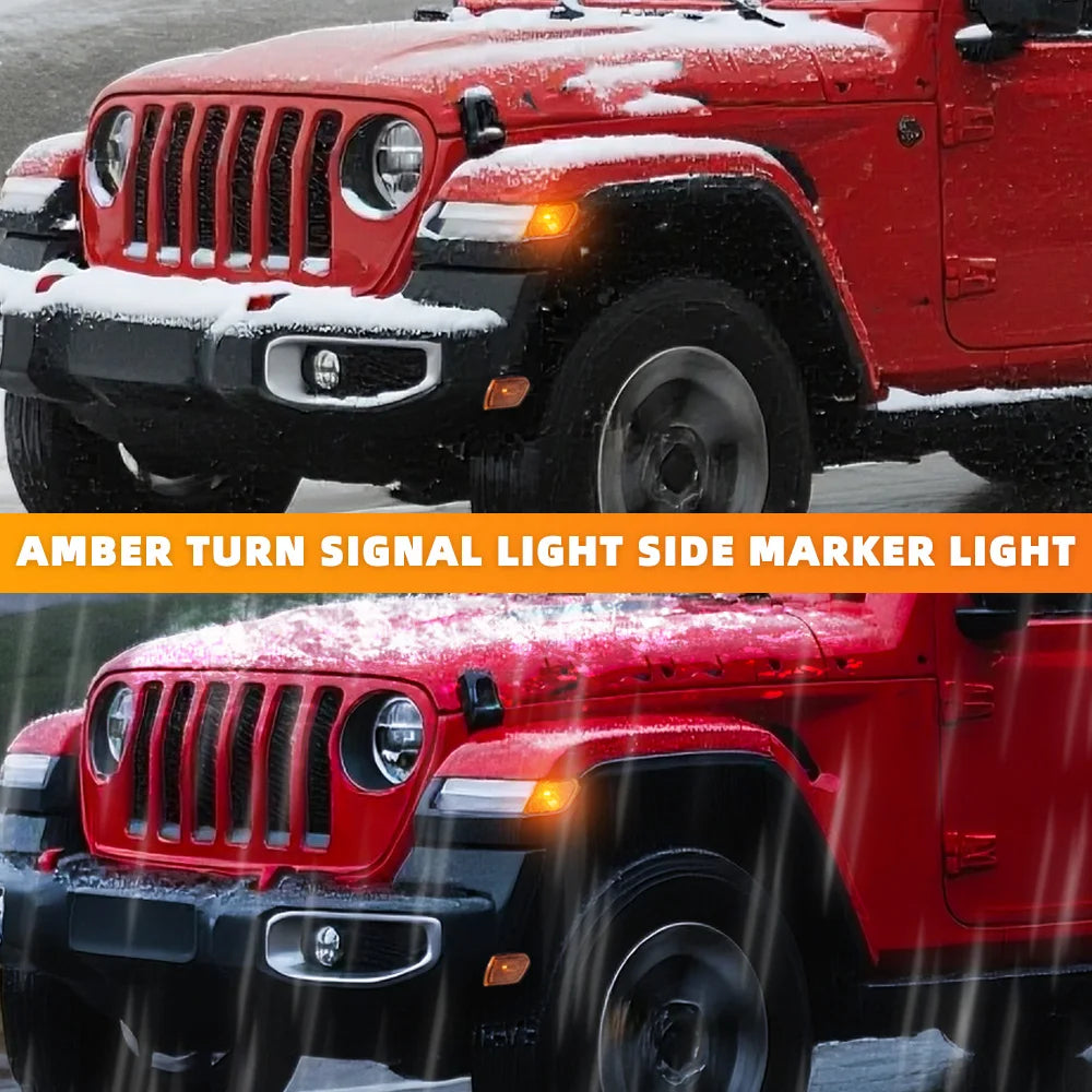 Car LED Side Marker Light Lamp Assembly  For Jeep Wrangler Gladiator  Right/Left Passenger Car Accessories
