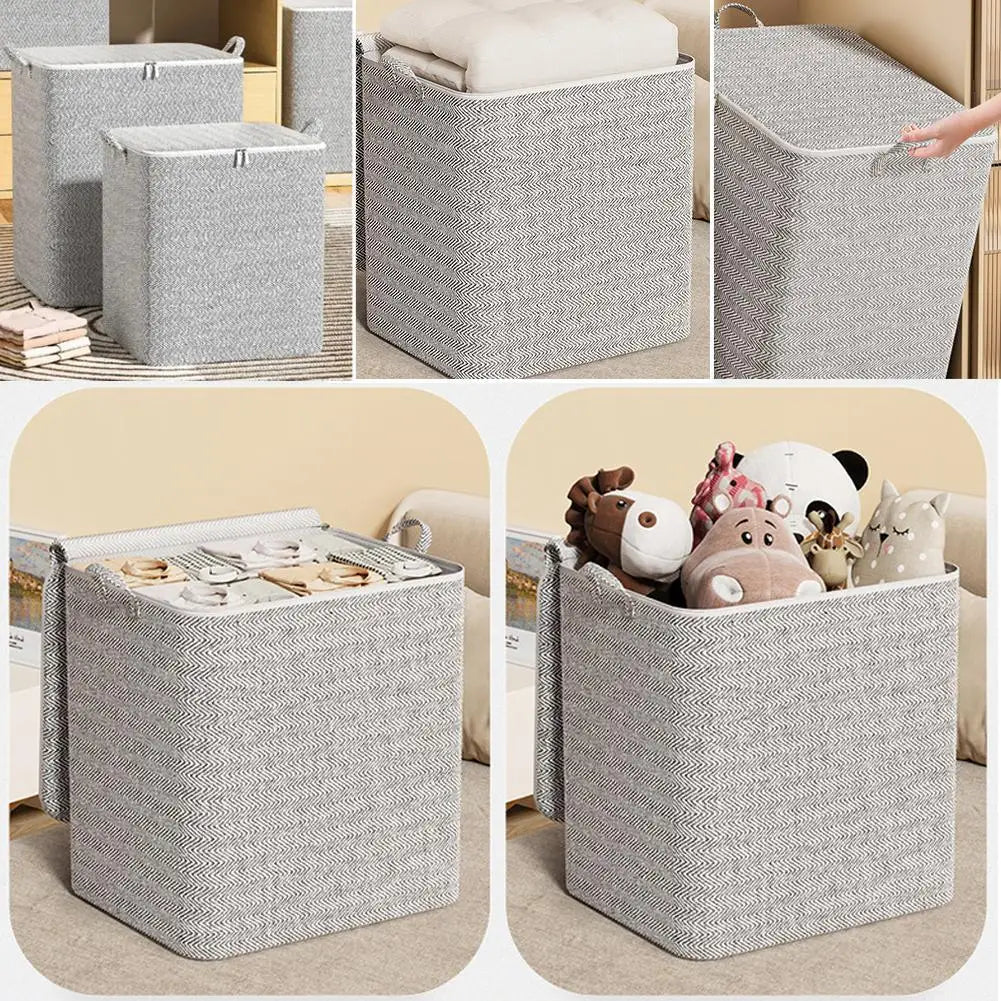 Non-woven Quilt Storage Bag with Lids Zipper Foldable Clothes Quilt Bins Container Large Capacity Dust-proof Bag Organize 2026