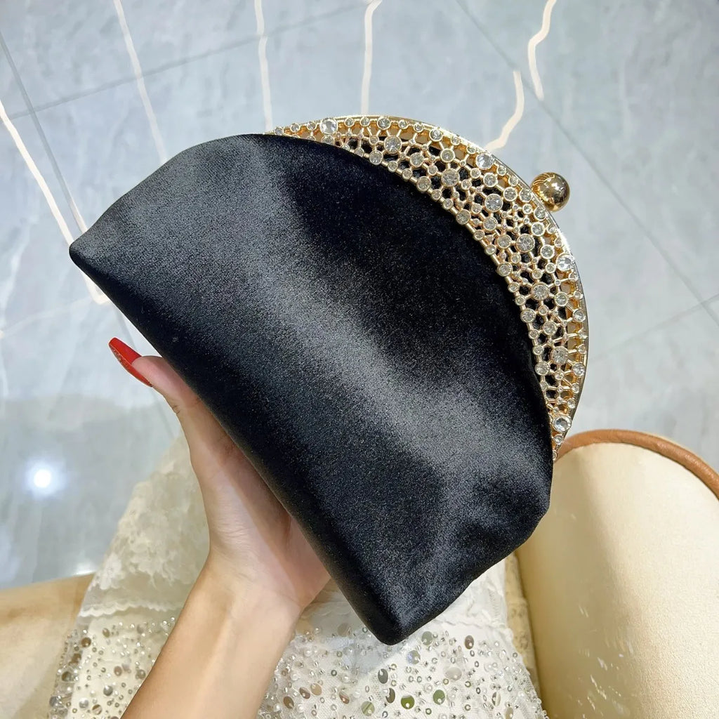 New women's suede clutch bag famous high-end clutch bag one-shoulder crossbody women's bag diamond-set dinner bag