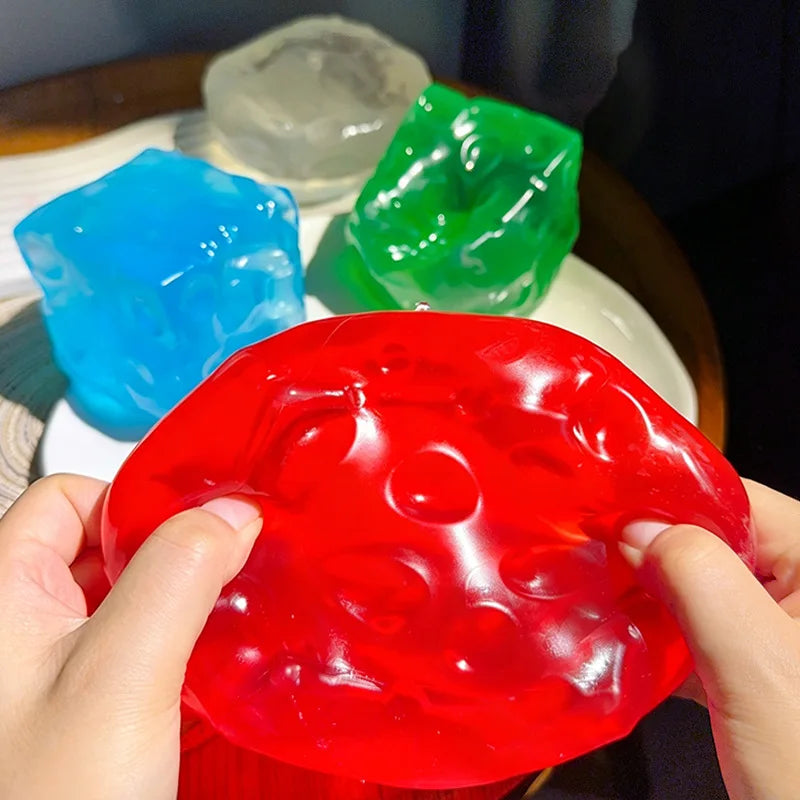 High transparency Vaseline Cheese Plastic Pinch Music Non rebound Stress Relief Toy Coconut Oil Pinch Toy