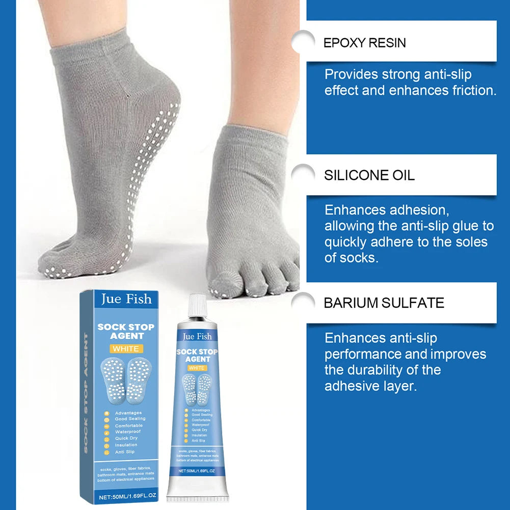 Fabric Paint with Scraper and Template Sock Stop Non Slip Adhesive Sock Stopper Liquid for Socks Pet Socks Floor Mats Blankets