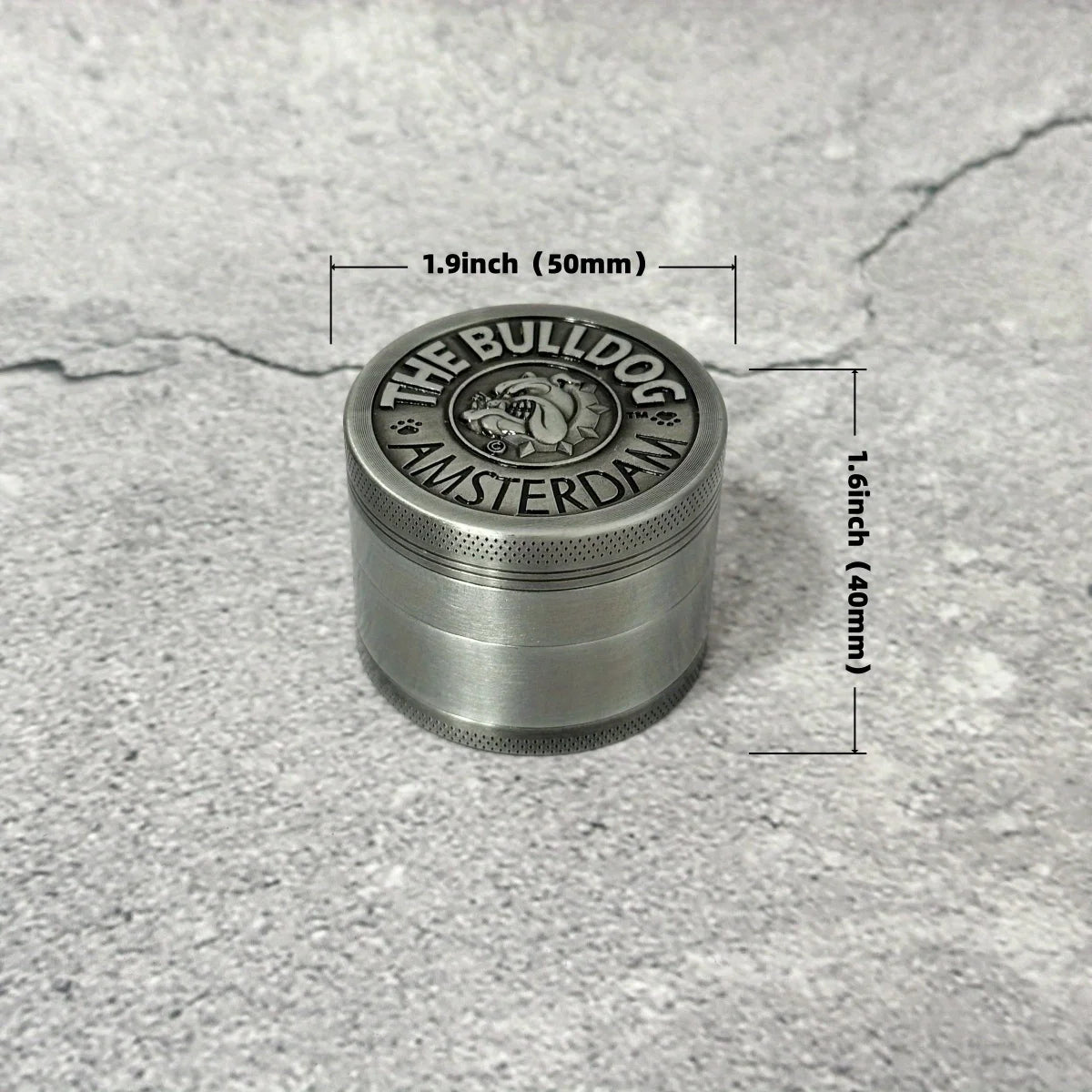 1.6/2inch Silver Dog Metal Herb Grinder Mill Mortar 4-Layers Tobacco Vanilla Bud Grinder Grass Cigar Smoking Cigarette Tool