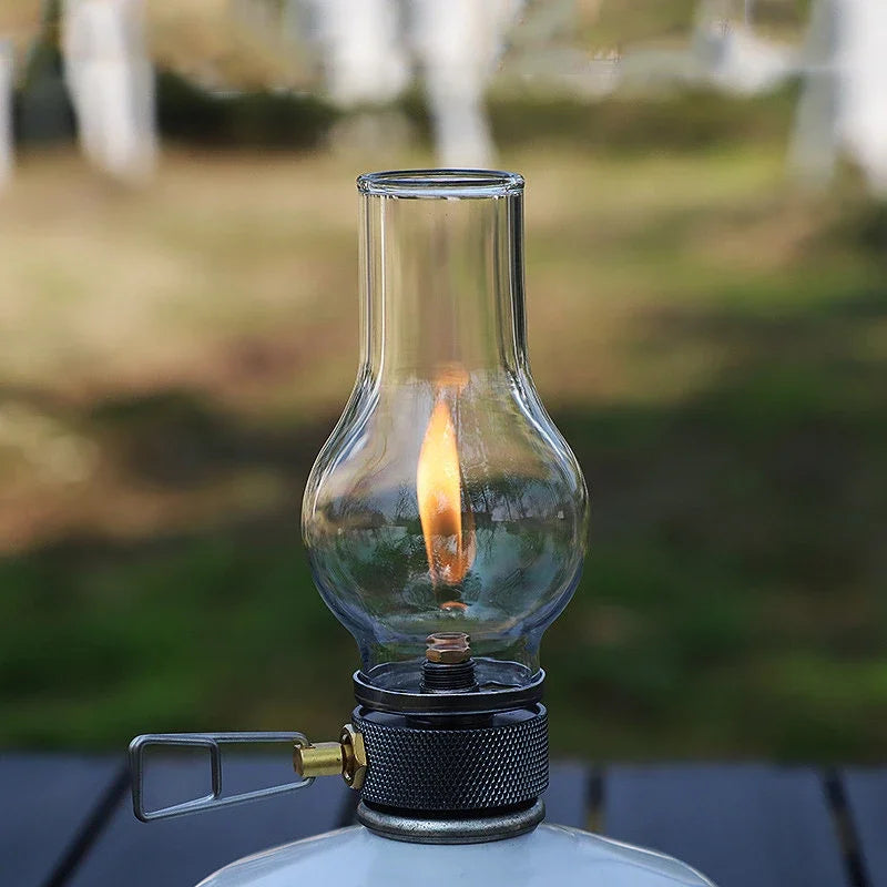 Portable Butane Gas Light，Suitable for Camping、Fishing and Picnic，Compact Outdoor Candle Light with Night Lighting