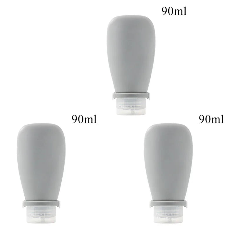 1/2/3pcs 90Ml Travel Silicone Refill Bottle, Shower Gel, Shampoo Refill Bottle, Squeeze Refill Empty Bottle