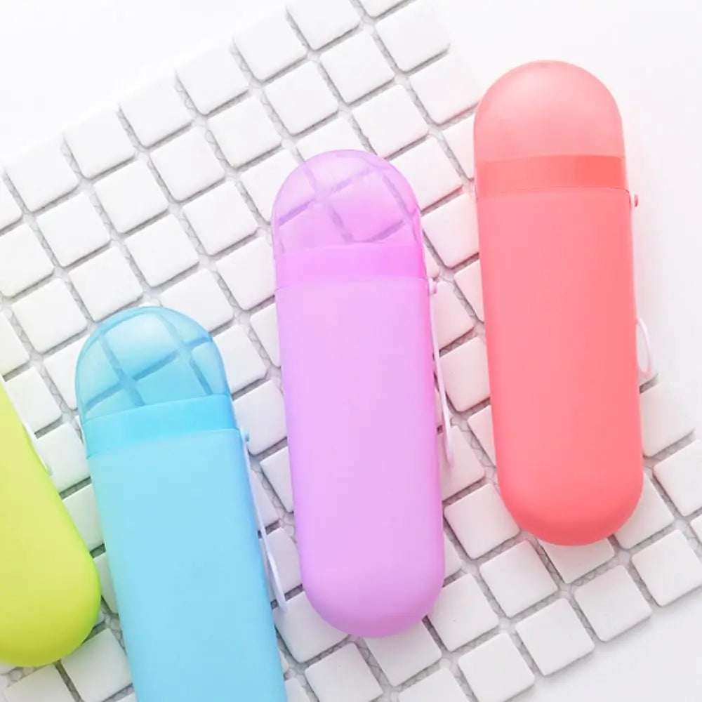 Dopamine Portable Toothbrush Case Dustproof Hangable Travel Toothbrush Case Large Capacity with Lid Toothbrush Storage Box