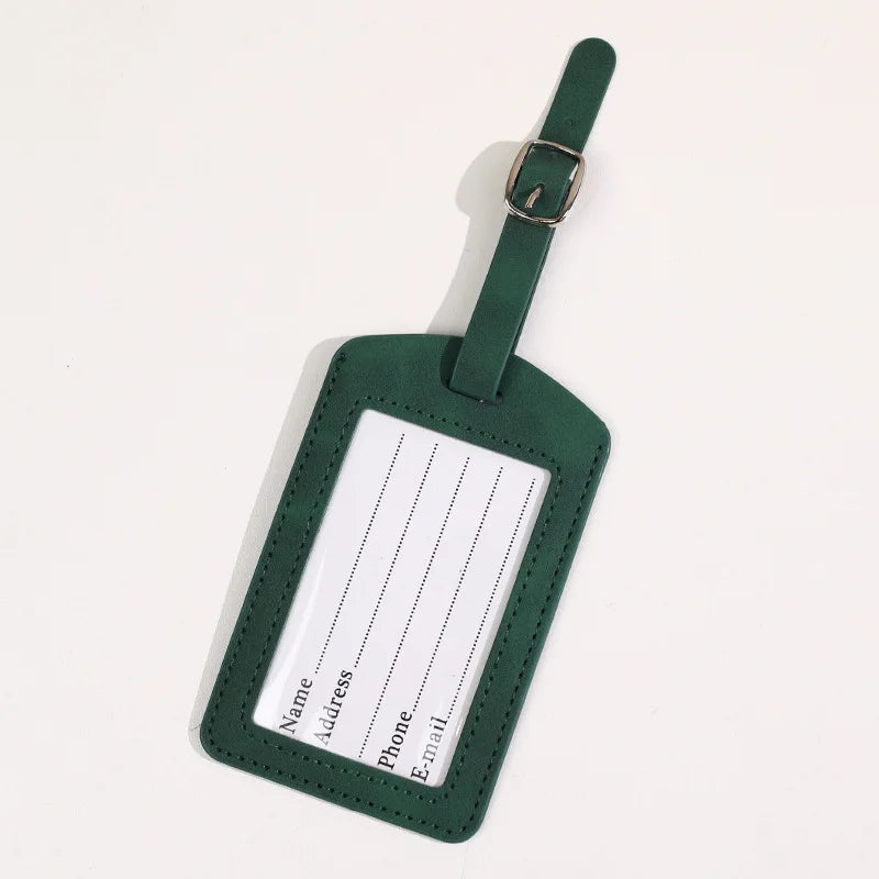 Leather Luggage Tag Name Address ID Holder Travel Accessories Baggage Label Suitcase Tag