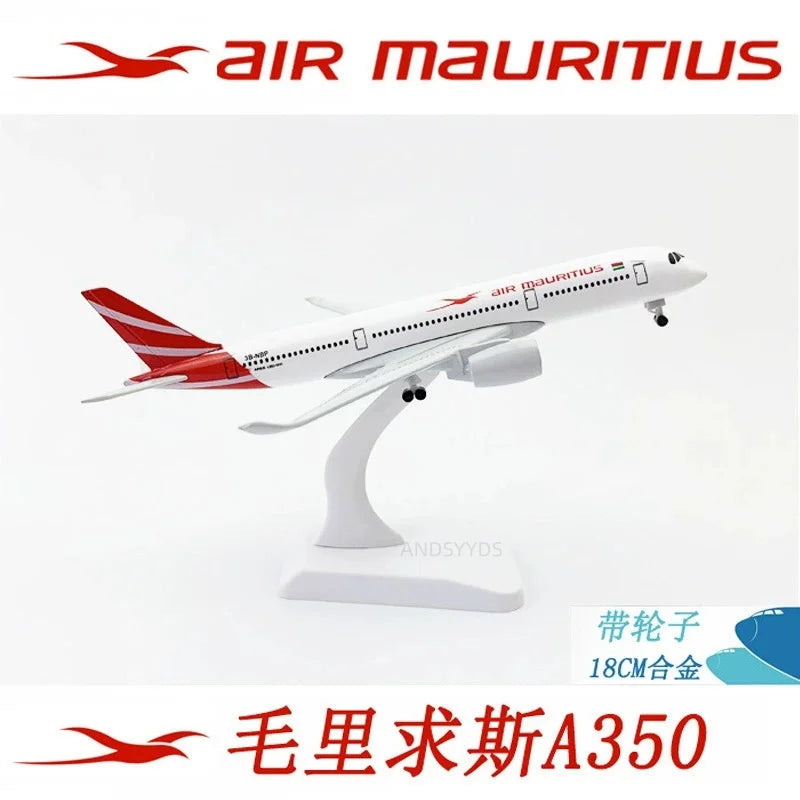 20CM Metal Alloy Airplane Model Toy A350 Mauritius for Children Diecast 1:400 Decoration Collection Gift Kids Boys Enthusiast