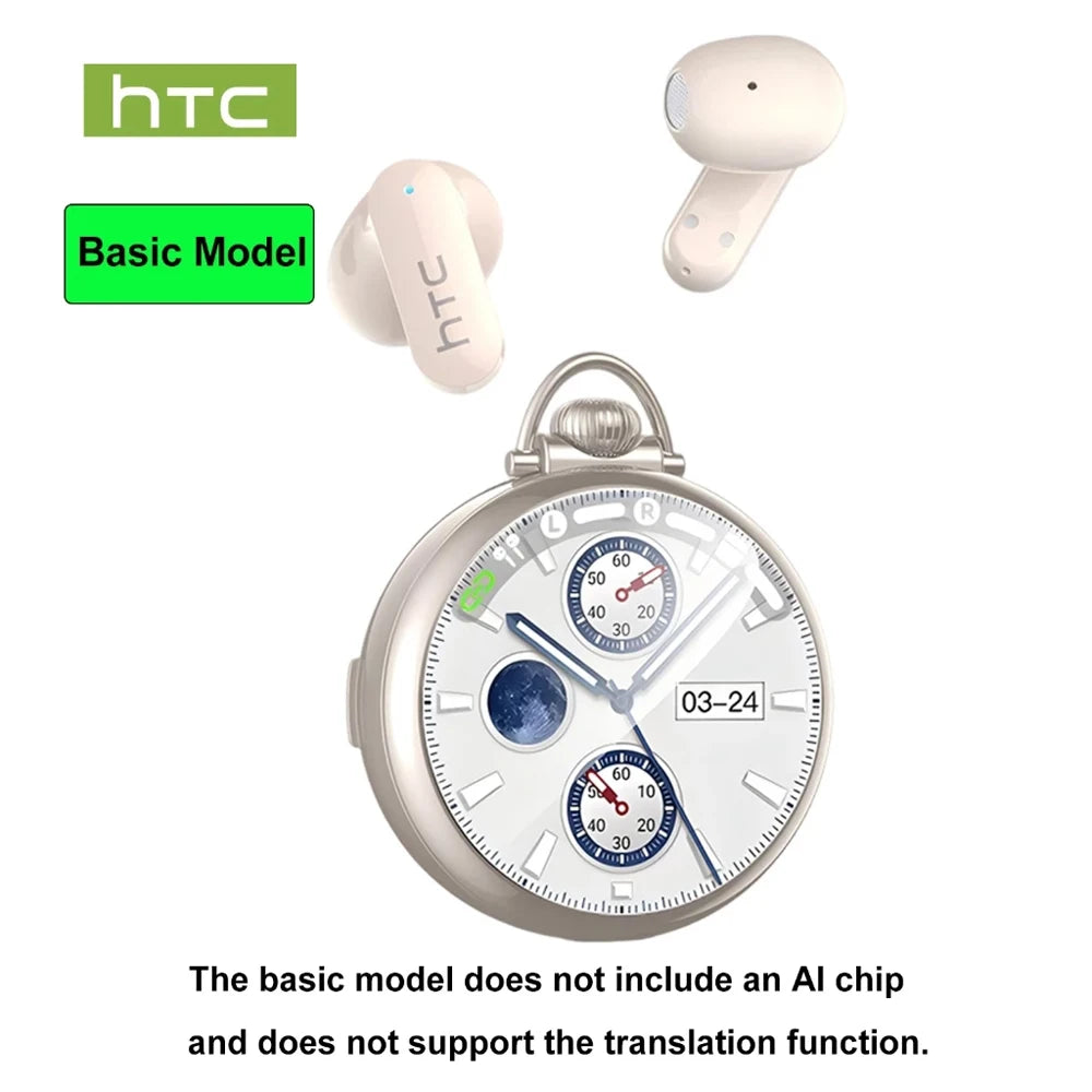 HTC NE71 Translation Earbuds Bluetooth Earbuds DIY Watch Face Smart LED Screen HiFi Sound Quality Noise Cancellation Technology