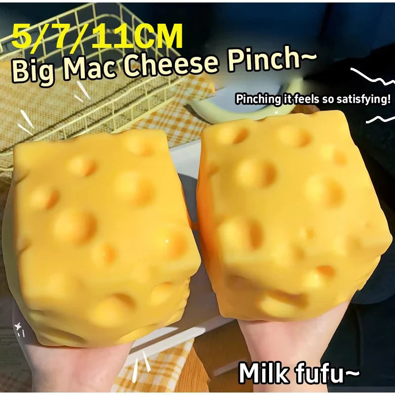 5/7/11Cm Cheese Squeeze Toy Hand Squeeze Soft Slow Rebound Feature Bendable Resilient Exquisite Appearance Safe Material