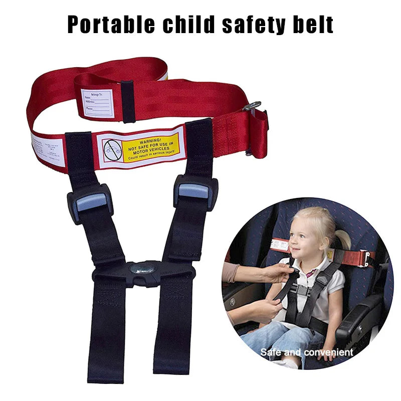 Portable Child Safety Belt Child Safety Airplane Travel Harness Safety Care Harness Restraint System Belt Adjustable Seat Straps