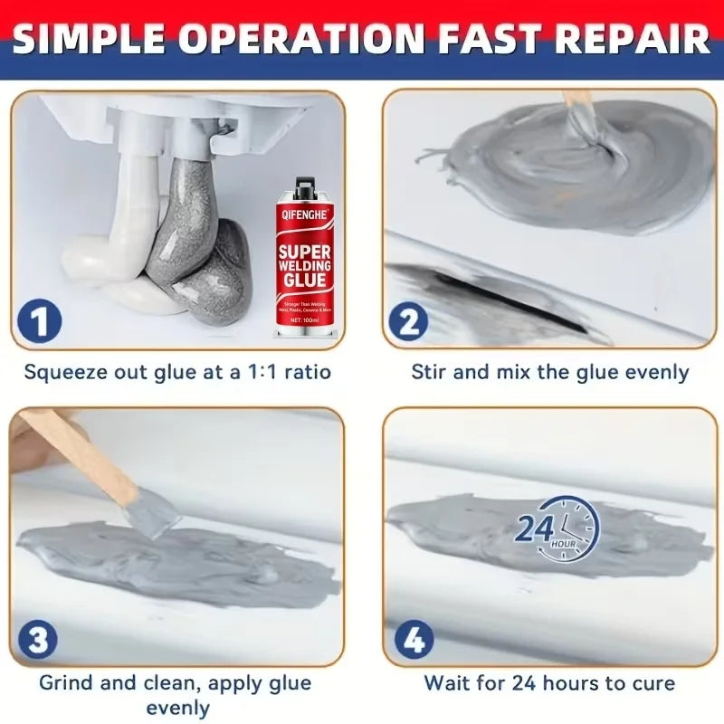 Multipurpose Super Welding Glue, Strong Bond Adhesive for Metal, Plastic, Ceramic