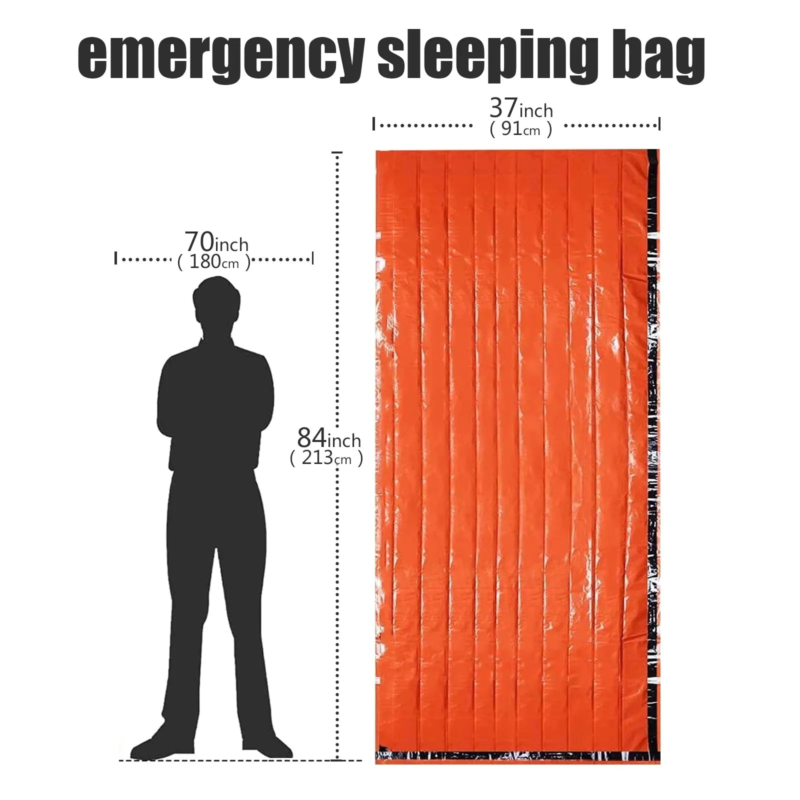 Portable Waterproof Emergency Survival Sleeping Bag Outdoor  Camping Gear Thermal Sack First Aid Rescue Kit Mylar Blanket