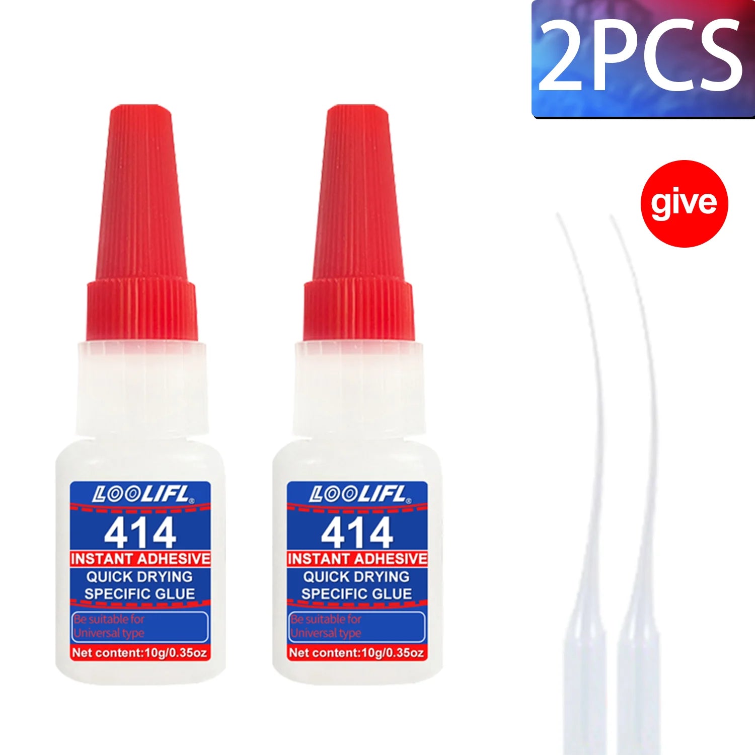 LOOLIFL 414/495 Instant Strong Super Glue Universal Superglue Mighty Instant Glue for Resin Ceramic Metal Glass Fast Dry Tool